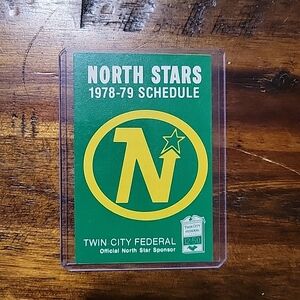 1978-79 Minnesota North Stars hockey pocket schedule Twin City Federal